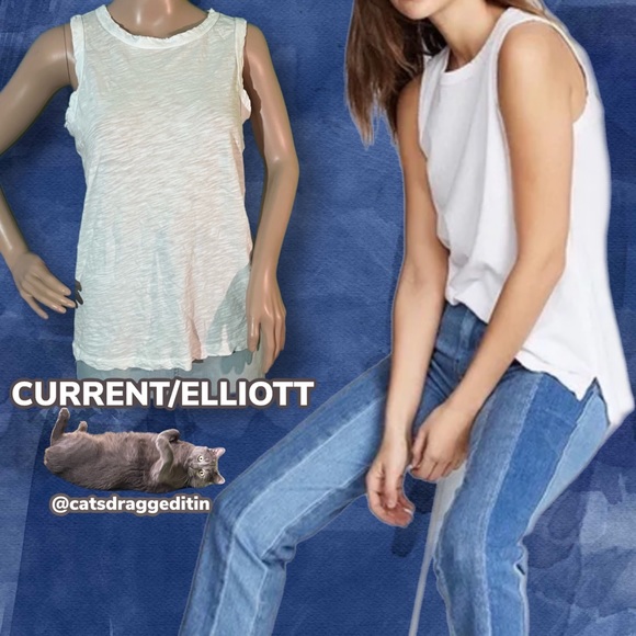 Current/Elliott Tops - NWOT $88 Current/Elliot | The Muscle Tank | Distressed Casual Top in Sugar